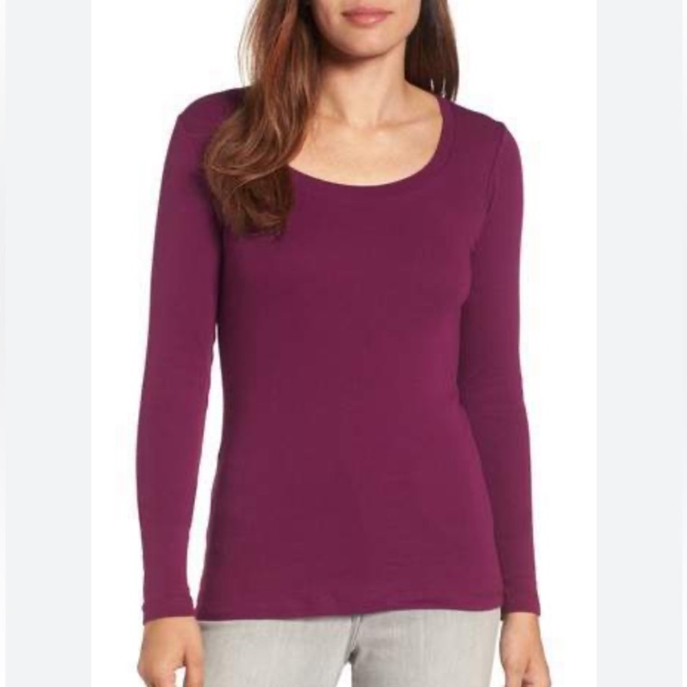 💕Caslon purple long sleeve cotton shirt- XL